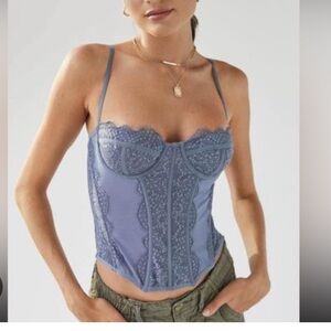 Blue Lace Corset Top